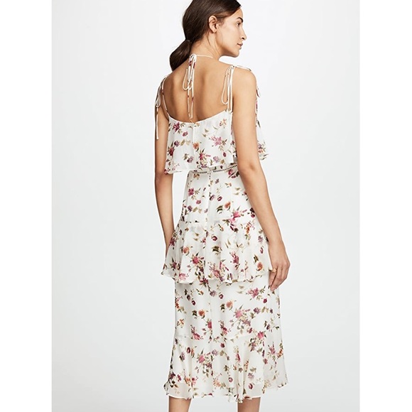 NWT WAYF Imola Tiered Floral Midi Dress - Picture 2 of 9